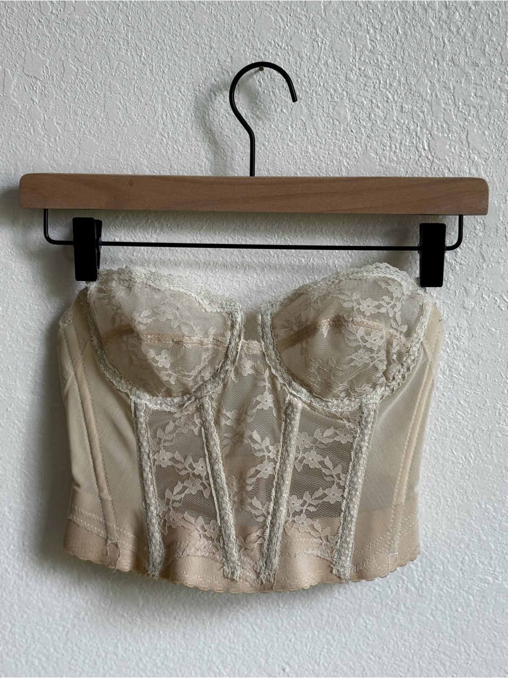Vintage Strouse Alder Ivory Lace Corset Bustier